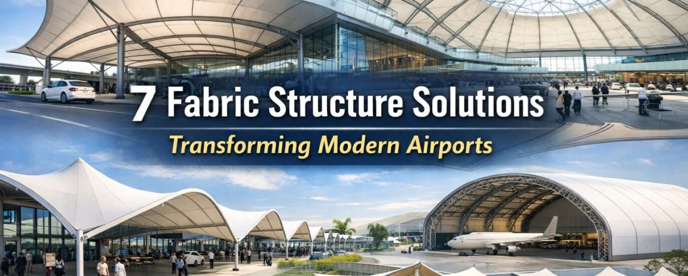 Tensile fabric structures for airports