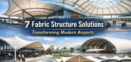 Tensile fabric structures for airports