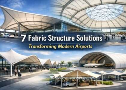 Tensile fabric structures for airports